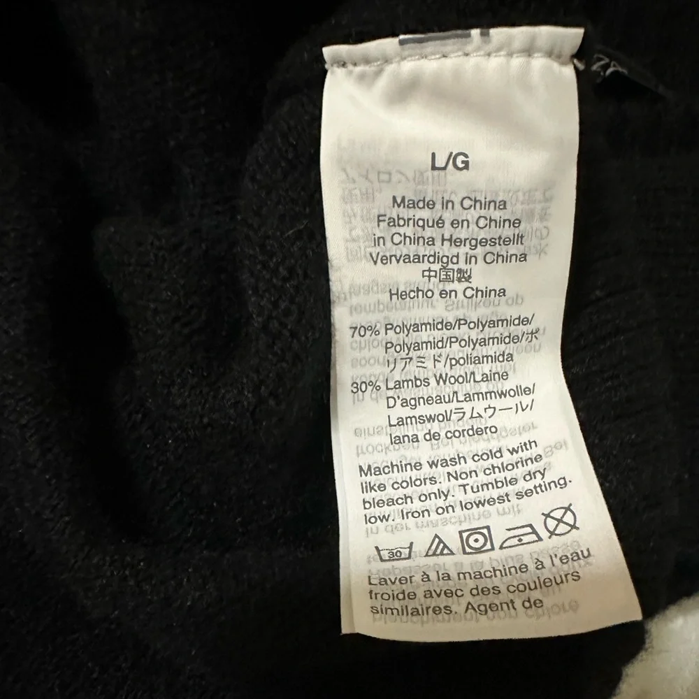 J. Crew Crewneck Sweater with Jeweled Buttons in Black. Size L